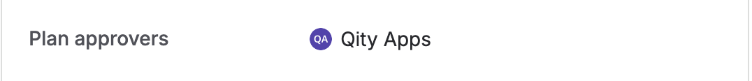 The plan approvers field, with one approver set.