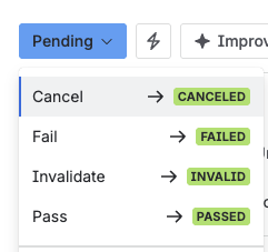 The status menu offering Cancel.